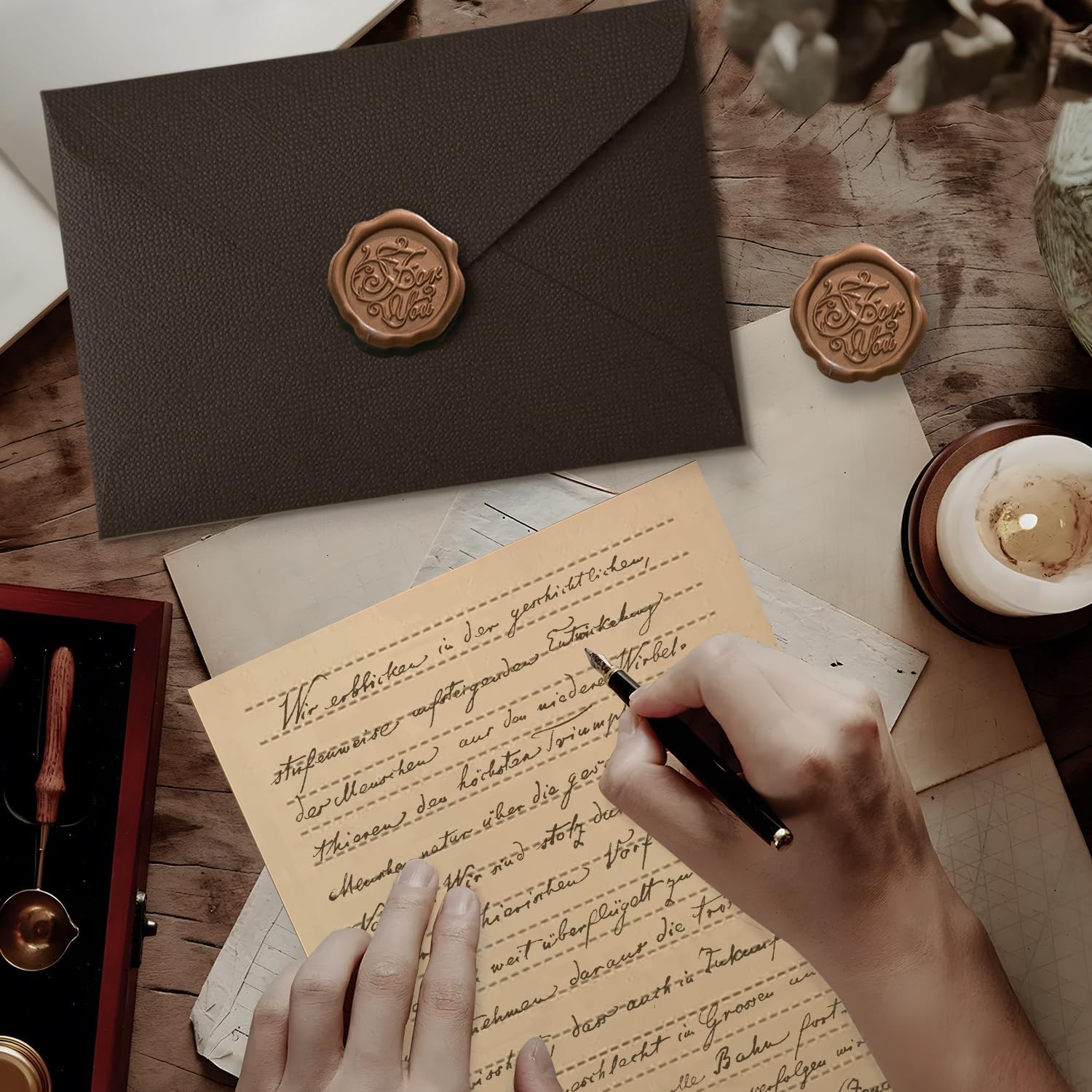 22 Buah Set Kertas Tulis Antik - Wax Seal Letter Kit ulasan dan harga